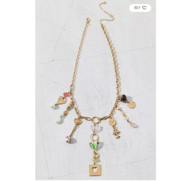 NWT Urban Outfitters Kennedy Draped Charm Necklace | One Size - Picture 1 of 6